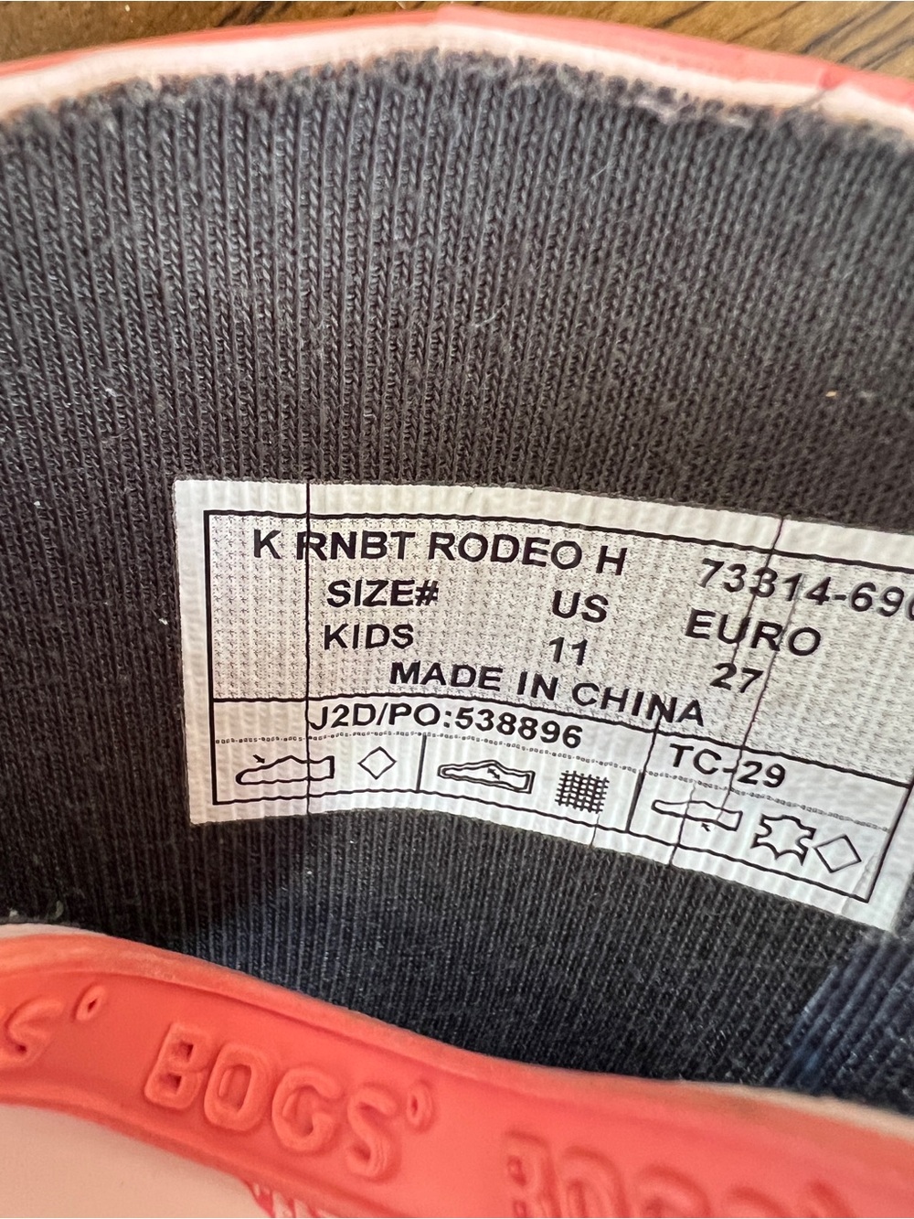 EUC Girls Pink Horse Bogs Rain Boots - 11 - Picture 7 of 11